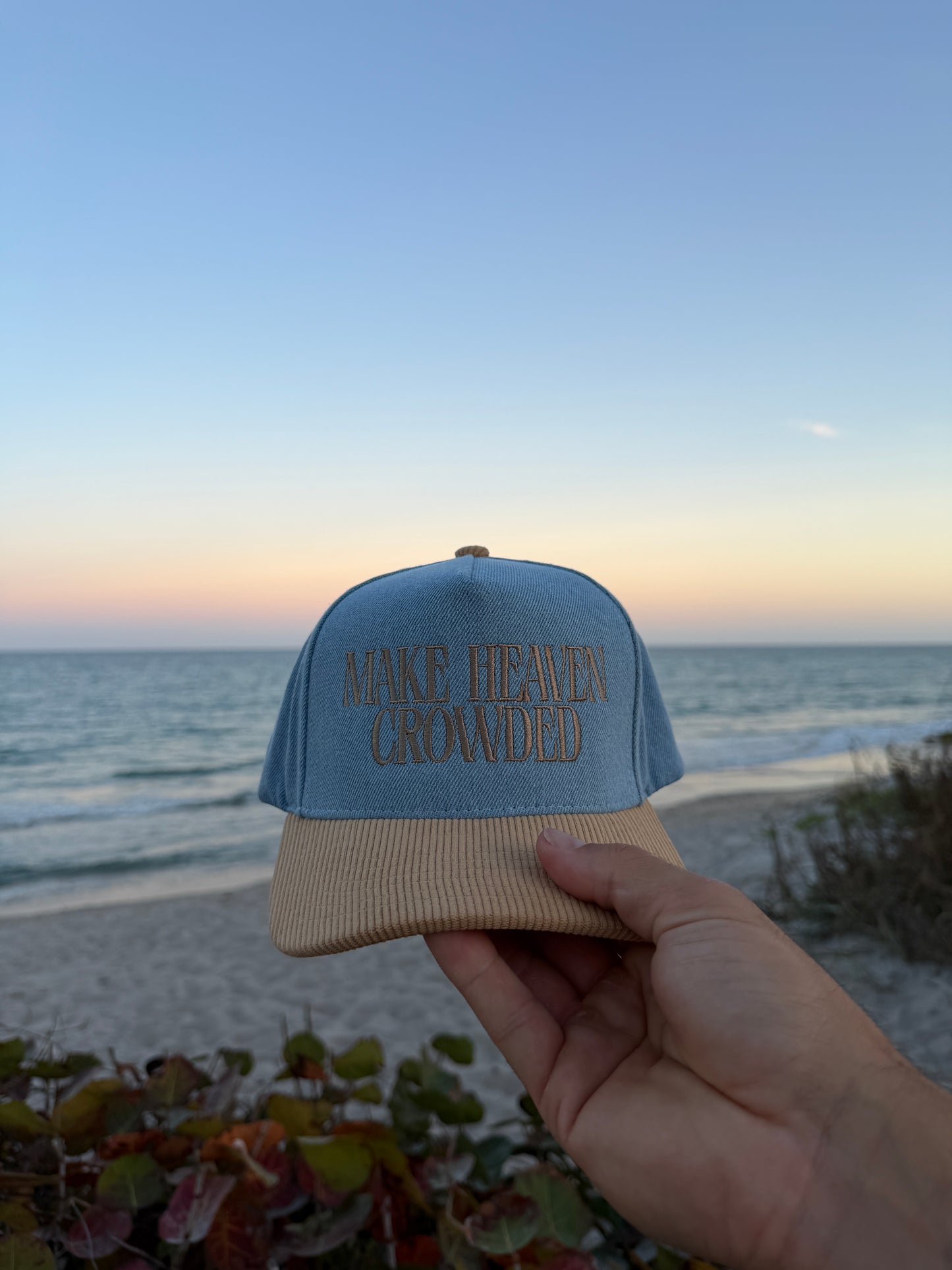 Make Heaven Crowded Denim Corduroy Trucker Hat